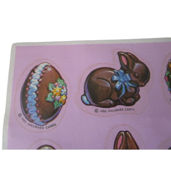 Chocolate Scented Easter Stickers Vintage Hallmark 1983 A Single Sheet - Picture 3 of 11
